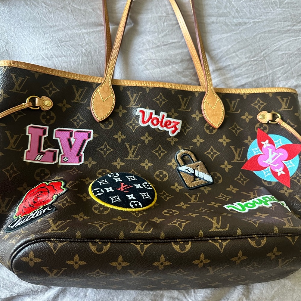 Louis Vuitton Monogram Canvas Tote with Multicolor Patches